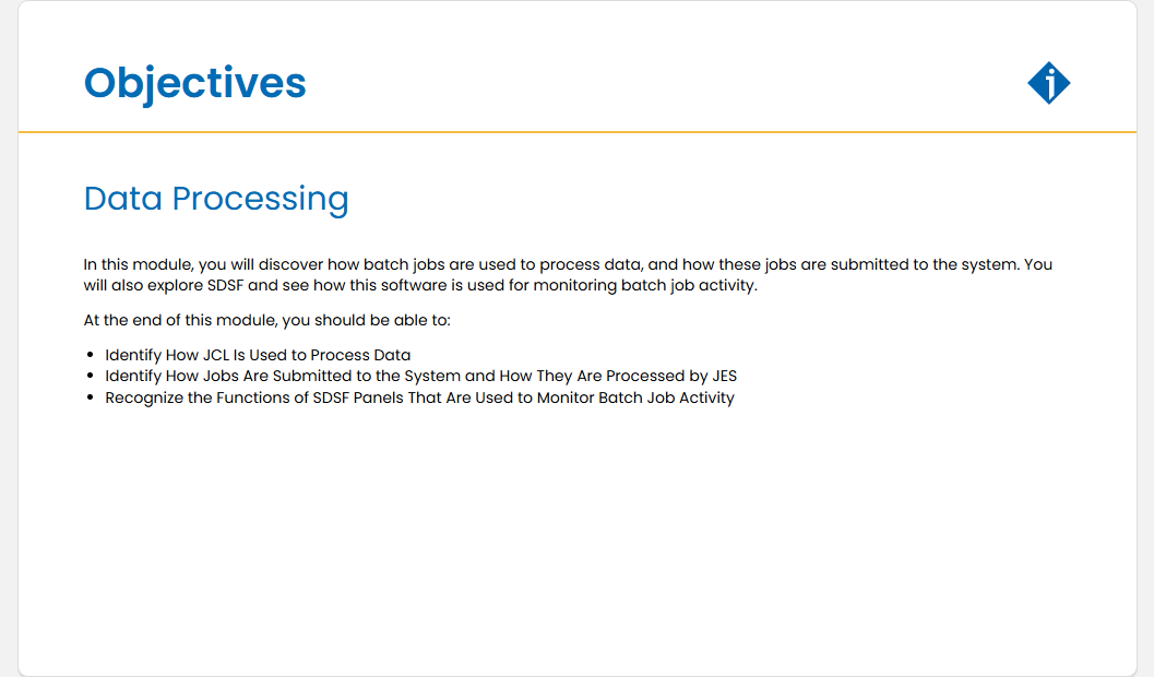 Data Processing Data Processing - Objectives screenshot