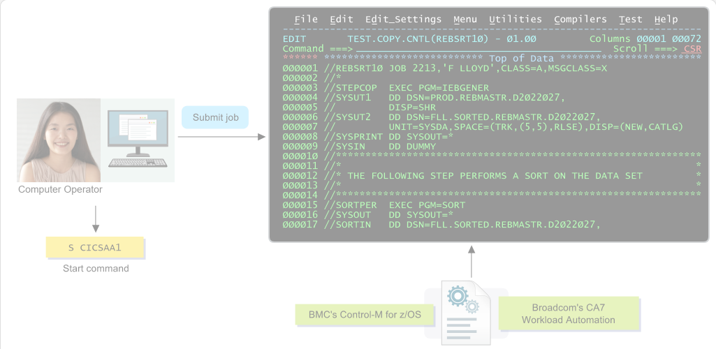 Data Processing Job Processing: Data Processing - JCL screenshot