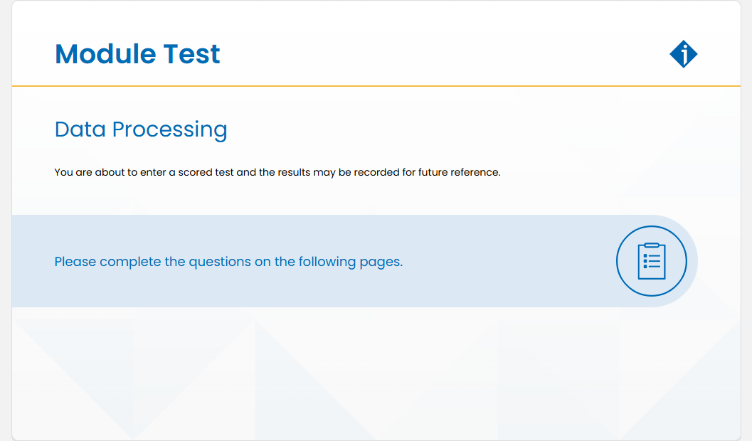 Data Processing Module Test: Data Processing - Module Test screenshot
