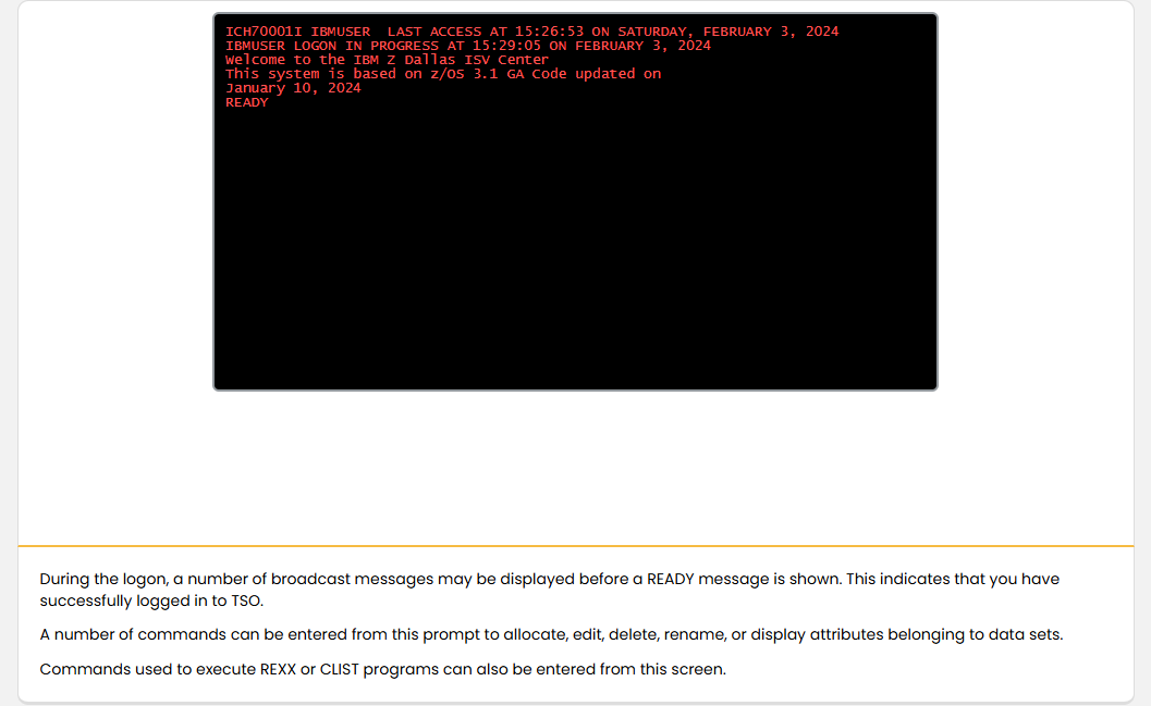 Mainframe Security and Data Access Mainframe Access: Mainframe Security and Data Access - TSO screenshot