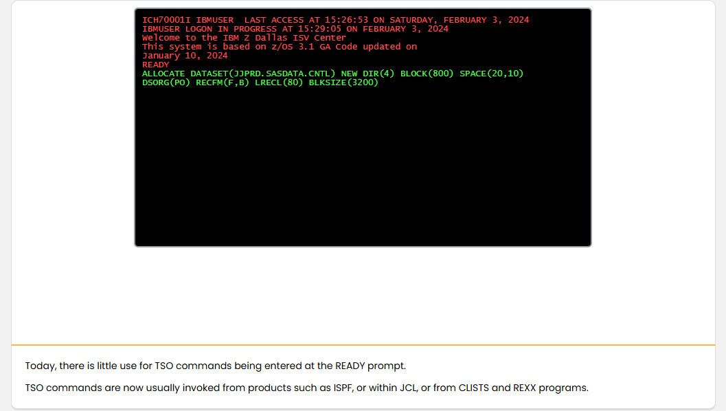 Mainframe Security and Data Access Mainframe Access: Mainframe Security and Data Access - TSO screenshot