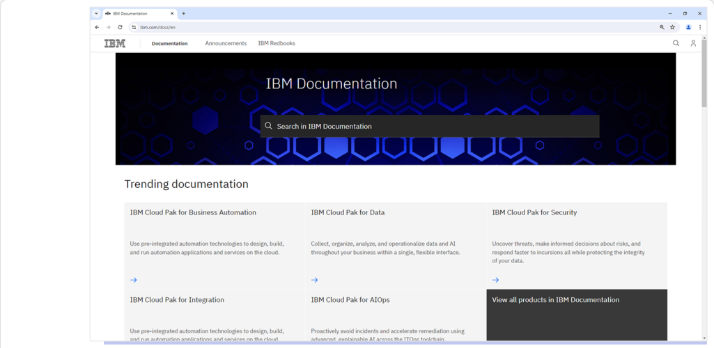 z/OS Documentation IBM Documentation Webpages: z/OS Documentation - IBM Documentation screenshot