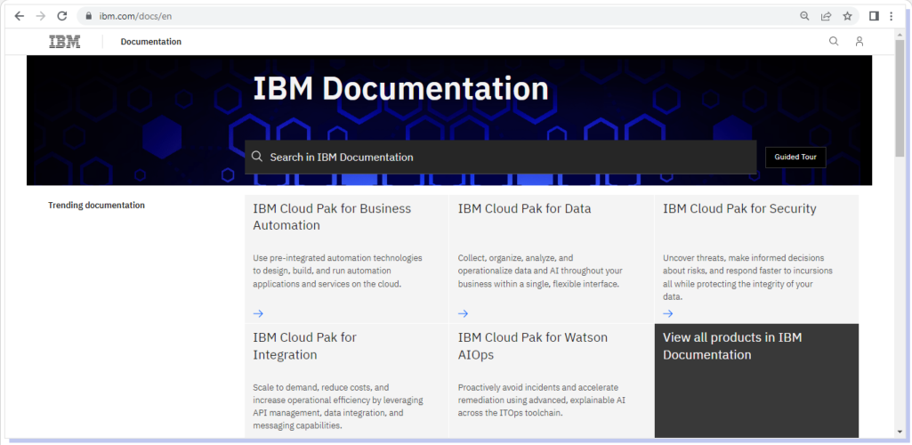 z/OS Documentation IBM Documentation Webpages: z/OS Documentation - IBM Documentation screenshot