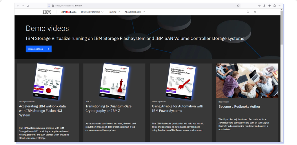 z/OS Documentation IBM Documentation Webpages: z/OS Documentation - IBM Redbooks screenshot