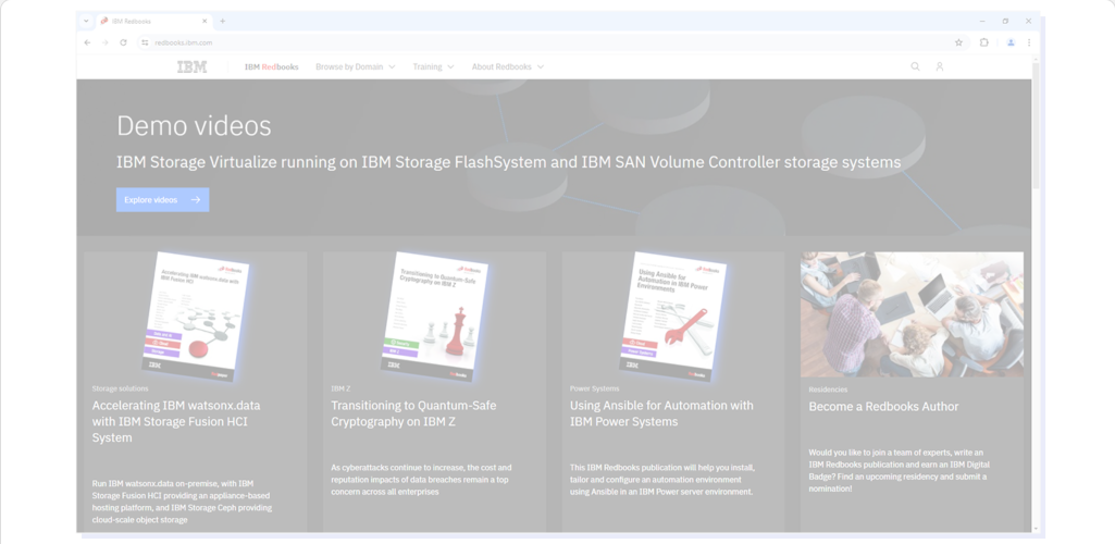 z/OS Documentation IBM Documentation Webpages: z/OS Documentation - Searching IBM Redbooks screenshot