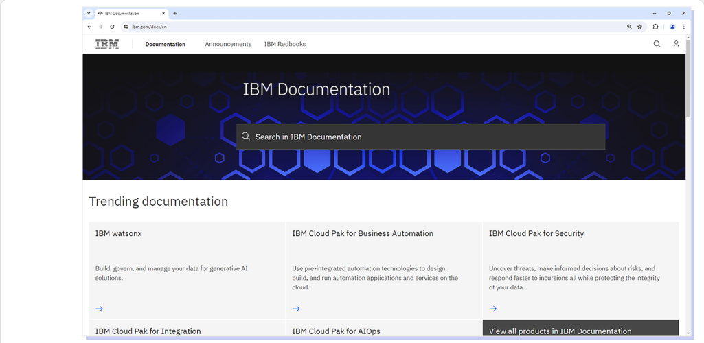z/OS Documentation Other Resources: z/OS Documentation - IBM Announcements screenshot
